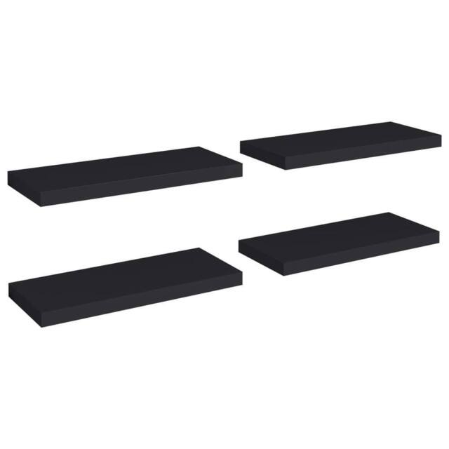 Berkfield Home Floating Wall Shelves 4 pcs Black 60x23.5x3.8 cm MDF - image 1