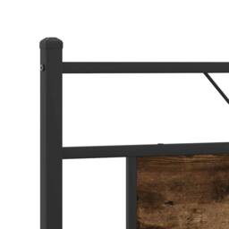 Berkfield Home Metal Bed Frame without Mattress Smoked Oak 160x200 cm in Brown - thumbnail 9