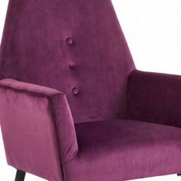 Havendro Wine Velvet Buttoned Padded Accent Armchair in Purple - thumbnail 3