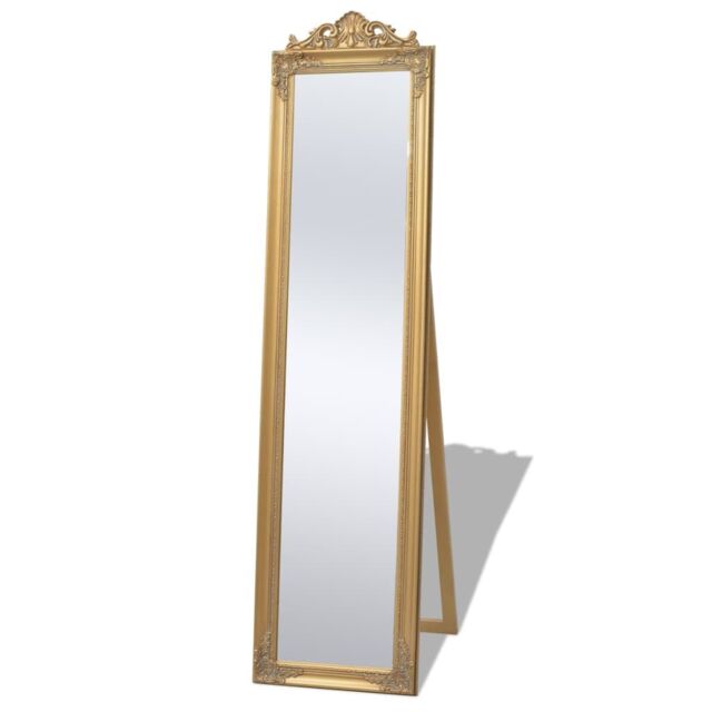 Berkfield Home Free-Standing Mirror Baroque Style 160x40 cm Gold