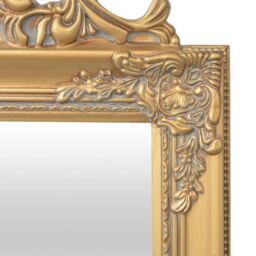 Berkfield Home Free-Standing Mirror Baroque Style 160x40 cm Gold - thumbnail 4
