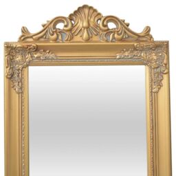 Berkfield Home Free-Standing Mirror Baroque Style 160x40 cm Gold - thumbnail 3
