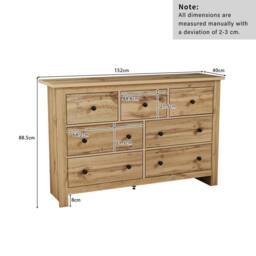 Merax Oak Merchant Chest of Drawers Large 7-Drawer Sideboard Storage Cabinet in Natural - thumbnail 8