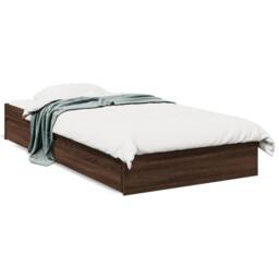 Berkfield Home Bed Frame w/Drawers Frame Brown Oak 75x190 cm Small Single - thumbnail 1