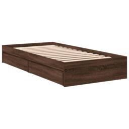 Berkfield Home Bed Frame w/Drawers Frame Brown Oak 75x190 cm Small Single - thumbnail 6
