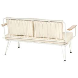Wyld and Coco 4-Seater Garden Sofa Set - Beige Cushions Steel Frame - thumbnail 7