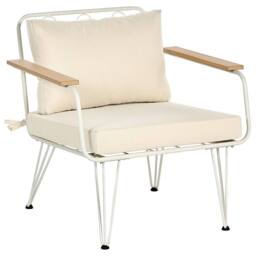 Wyld and Coco 4-Seater Garden Sofa Set - Beige Cushions Steel Frame - thumbnail 8