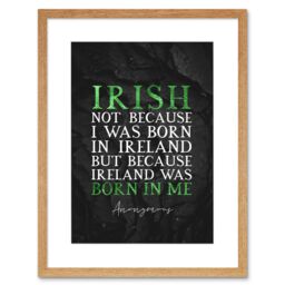 "Artery8 Wall Art Print Slate Quote St Patricks Day Ireland Irish Artwork Framed 9X7 Inch in Beige - Size: W7"" x H9""" - thumbnail 1