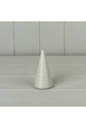 KDMD Handcrafted Glazed Ceramic Tree Ornament with Textured Detail in White - thumbnail 2