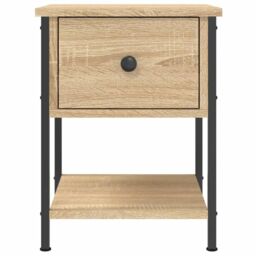 Berkfield Home Bedside Table Sonoma Oak 34x35.5x45 cm Engineered Wood in Brown - thumbnail 6