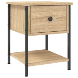 Berkfield Home Bedside Table Sonoma Oak 34x35.5x45 cm Engineered Wood in Brown - thumbnail 2