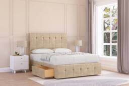 "Sloomy Cambridge Coniston Divan Set 2 Drawers - 26"" Headboard-12"" Footboard in Cream - Size: Small Single" - thumbnail 2