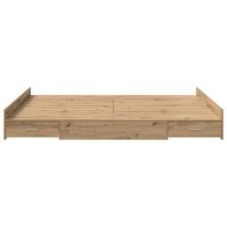 Berkfield Home Storage Bed Frame with Drawer Artisan oak 140 x 200 cm Melamine in Brown - thumbnail 6
