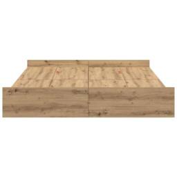Berkfield Home Storage Bed Frame with Drawer Artisan oak 140 x 200 cm Melamine in Brown - thumbnail 7