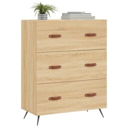 Berkfield Home Chest of Drawers Sonoma Oak 69.5x34x90 cm Engineered Wood in Brown - thumbnail 3