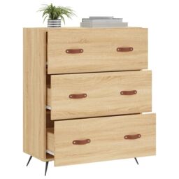 Berkfield Home Chest of Drawers Sonoma Oak 69.5x34x90 cm Engineered Wood in Brown - thumbnail 4
