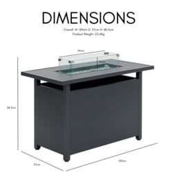 Home Detail Porta Grey Garden Conversation Set with Teak Wood, With Fire Pit Table - thumbnail 7