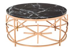 Orsina Luxurious Black Marble Coffee Table, Marble Top Display Coffee Table For Livingroom, Decorative Table - thumbnail 2