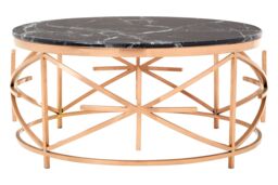 Orsina Luxurious Black Marble Coffee Table, Marble Top Display Coffee Table For Livingroom, Decorative Table