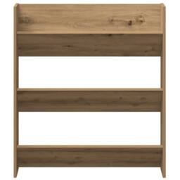 Berkfield Home Wall Shoe Cabinet Artisan Oak 80x18x90 cm Engineered Wood in Brown - Size: 80 x 18 x 90 cm - thumbnail 5