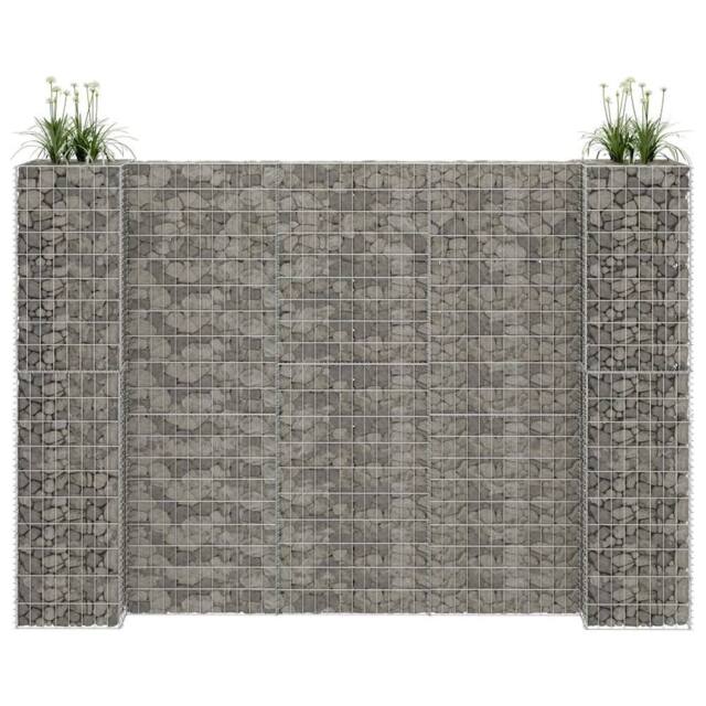 Berkfield Home H-Shaped Gabion Planter Steel Wire 260x40x200 cm in Silver - Size: 260 x 40 x 200 cm - image 1