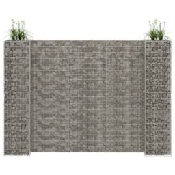 Berkfield Home H-Shaped Gabion Planter Steel Wire 260x40x200 cm in Silver - Size: 260 x 40 x 200 cm - thumbnail 1