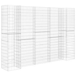 Berkfield Home H-Shaped Gabion Planter Steel Wire 260x40x200 cm in Silver - Size: 260 x 40 x 200 cm - thumbnail 2