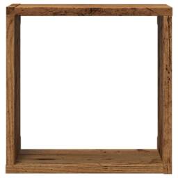 Berkfield Home Wall Cube Shelves 2 pcs Old Wood 30x15x30 cm Engineered Wood in Brown - Size: 30 x 15 x 30 cm - thumbnail 5