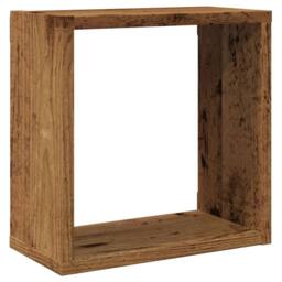 Berkfield Home Wall Cube Shelves 2 pcs Old Wood 30x15x30 cm Engineered Wood in Brown - Size: 30 x 15 x 30 cm - thumbnail 4