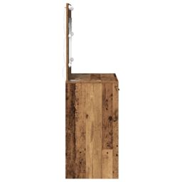 Berkfield Home Dressing Table with LED Lights¬†Old Wood 78, 5x41x135 cm in Brown - Size: 5 x 41 x 135 cm - thumbnail 6