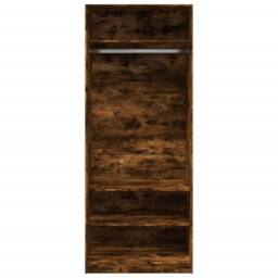 Berkfield Home Wardrobe Smoked Oak 80x50x200 cm Engineered Wood in Brown - Size: 80 x 50 x 200 cm - thumbnail 4