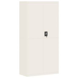 Berkfield Home Durable File Cabinet White 90x40x220 cm Steel - Size: 90 x 40 x 220 cm - thumbnail 7