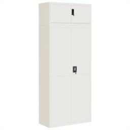Berkfield Home Durable File Cabinet White 90x40x220 cm Steel - Size: 90 x 40 x 220 cm - thumbnail 3