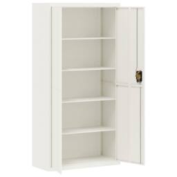 Berkfield Home Durable File Cabinet White 90x40x220 cm Steel - Size: 90 x 40 x 220 cm - thumbnail 9