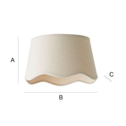 ValueLights Mabel Linen Small 20cm Scallop Edge with Trim Ceiling Light Lamp Shade in Natural - thumbnail 7