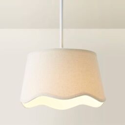ValueLights Mabel Linen Small 20cm Scallop Edge with Trim Ceiling Light Lamp Shade in Natural - thumbnail 3