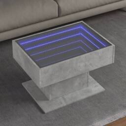 Berkfield Home Decorative Coffee Table with LED Concrete Grey 70x50x45 cm Engine - Size: 70 x 50 x 45 cm - thumbnail 2