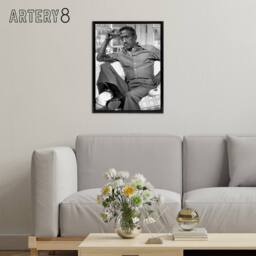 "Artery8 Allen Warren Portrait Photo Sammy Davis Jr Framed Canvas Wall Art Print in Grey - Size: W12"" x H16""" - thumbnail 3