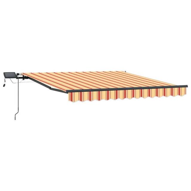 Berkfield Home Manual Retractable Awning with LED Yellow & Orange 350x250 cm - image 1