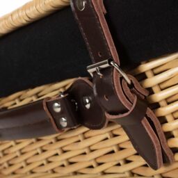 Red Hamper Wicker 45cm Buff Picnic Basket with Cotton Lining in Black - thumbnail 5