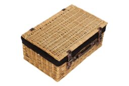 Red Hamper Wicker 45cm Buff Picnic Basket with Cotton Lining in Black - thumbnail 3
