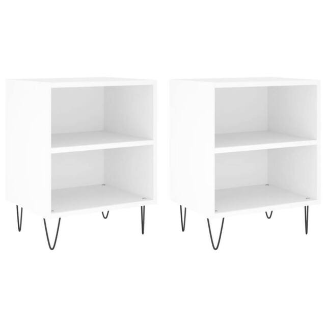 Berkfield Home Bedside Cabinets 2 pcs White 40x30x50 cm Engineered Wood - Size: 40 x 30 x 50 cm - image 1