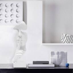 Huhote Resin Thinker Ponder Abstract Art Sculpture Home Office Desk Decor in White - thumbnail 5