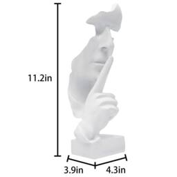Huhote Resin Thinker Ponder Abstract Art Sculpture Home Office Desk Decor in White - thumbnail 7