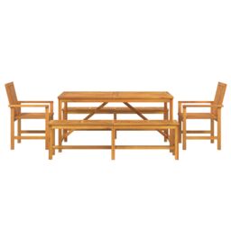 Berkfield Home 5 Piece Garden Dining Set Solid Wood Acacia in Brown - thumbnail 8