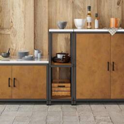 Berkfield Home Kitchen Storage Shelf with Storage Rusty Weathering steel in Brown - thumbnail 4