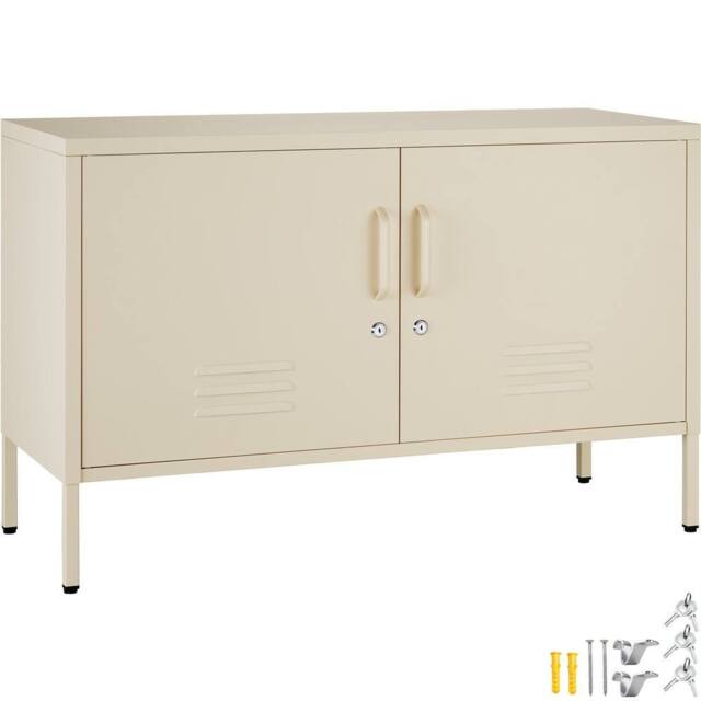 tectake Baker Sideboard, Magnetic Closure, Adjustable Shelf in Cream - image 1