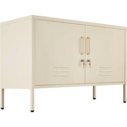 tectake Baker Sideboard, Magnetic Closure, Adjustable Shelf in Cream - thumbnail 9