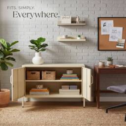 tectake Baker Sideboard, Magnetic Closure, Adjustable Shelf in Cream - thumbnail 8