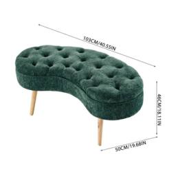 KORVIXA Upholstered Flip Top Storage Ottoman Bench Living Room Bedroom in Green - Size: 100 cm x 100 cm - thumbnail 2
